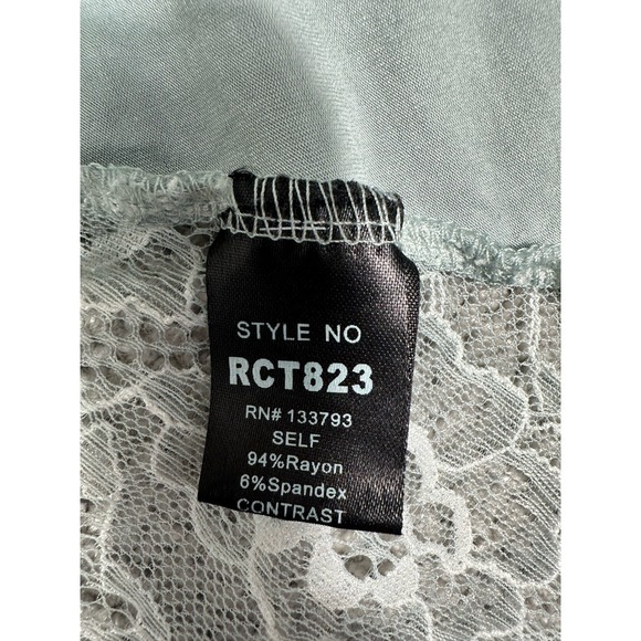 Pol Tank Top Womens Large Oversized Blue Green Lace Boho Festival Read - Picture 9 of 11